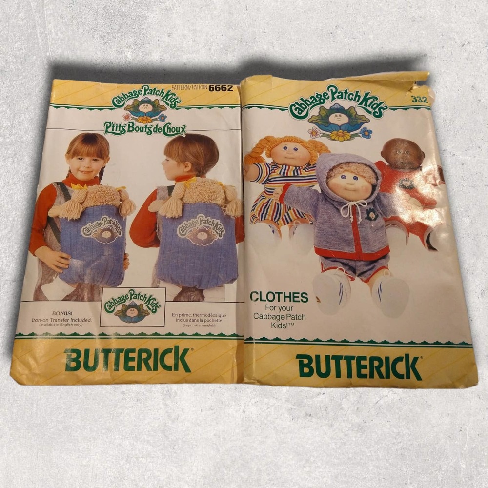 Vintage 1984 Butterick Cabbage Patch Kids sewing patterns